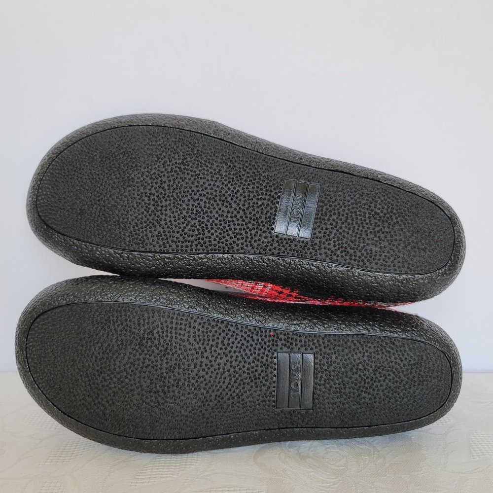 TOMS Men's Berkeley Faux Fur Lined Slip-On Slippers-Red Plaid- MEN's US Size 10⭐ - Picture 12 of 13